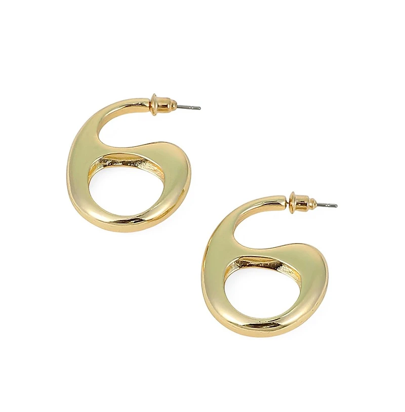 Women's The Mid-Gloss Bolt Hoop Earrings - California Gold