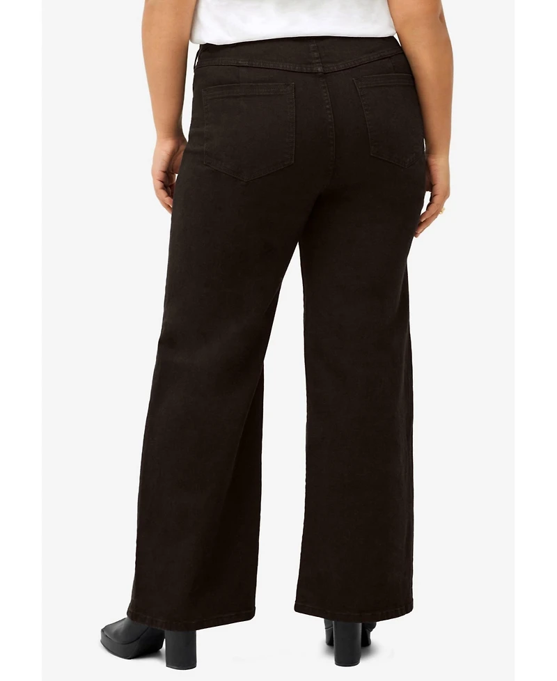 ellos Women's 5-Pocket Wide Leg Jeans