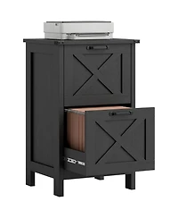 Homcom Vertical File Cabinet with 2 Drawers for A4 Letter Size, Light