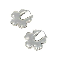 Women's The Puffer-Bolt Hoop Earrings - Chrome Silver