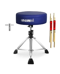 5 Core Drum Throne 4" Thick Padded Guitar Stool 441Lb Capacity 20-26" Adjustable Drummer Chair