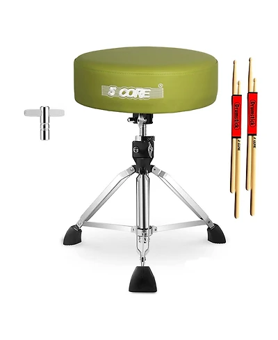 5 Core Drum Throne 4" Thick Padded Guitar Stool 441Lb Capacity 20-26" Adjustable Drummer Chair