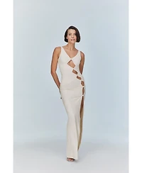 Jendue Us Women's Sara Dress - Elegant Cut-Out Maxi | Event Wear