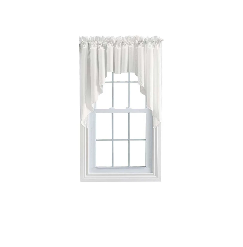 Ellis Curtain Stacey 3" Rod Pocket High Quality Fabric Solid Color Window Lined Swag Set
