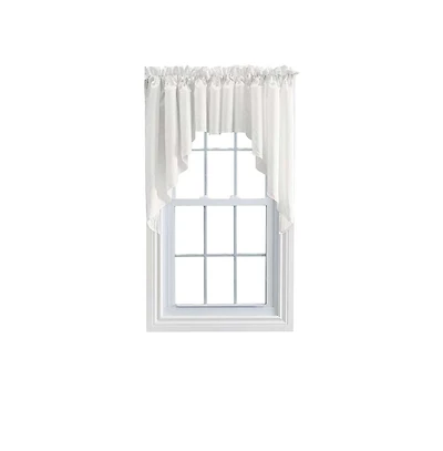 Ellis Curtain Stacey 3" Rod Pocket High Quality Fabric Solid Color Window Lined Swag Set