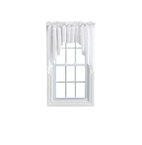 Ellis Curtain Stacey 3" Rod Pocket High Quality Fabric Solid Color Window Lined Swag Set 126"x63" White