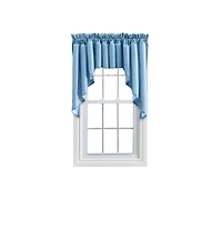 Ellis Stacey 3" Rod Pocket High Quality Fabric Solid Color Window Lined Swag Set 126"x63" Slate