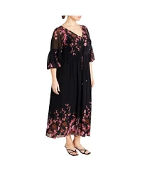 City Chic Women's Romance Border Dress