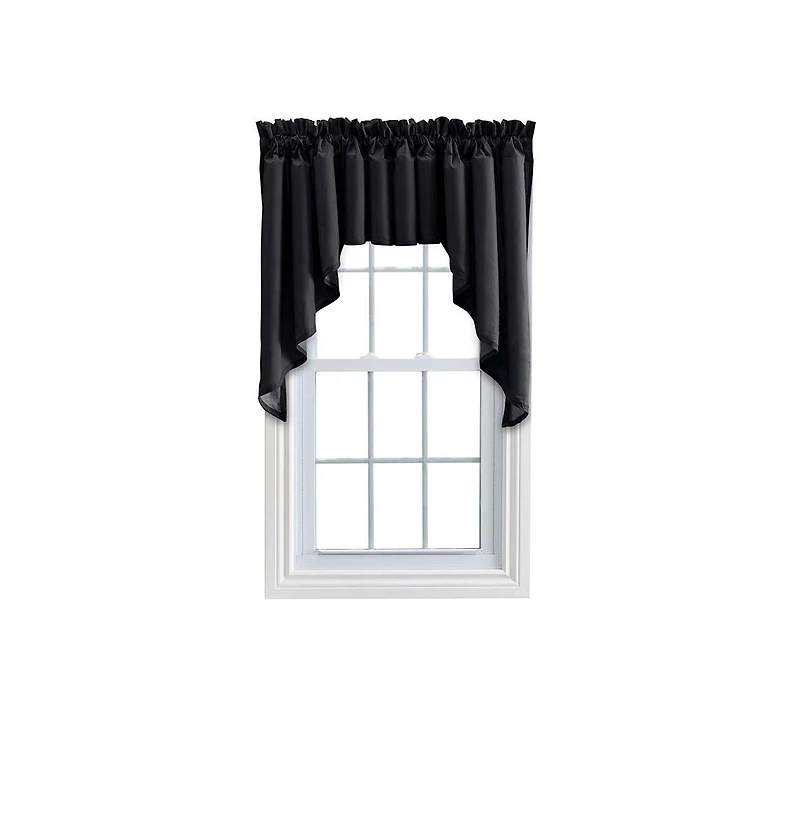 Ellis Curtain Stacey Lined 3" Rod Pocket High Quality Fabric Solid Color Window Swag Set 126"x36