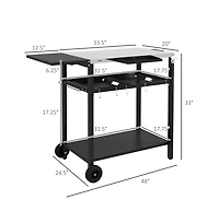 Slickblue All-in-One Outdoor Bar Cart and Grill Station for Patio or Backyard