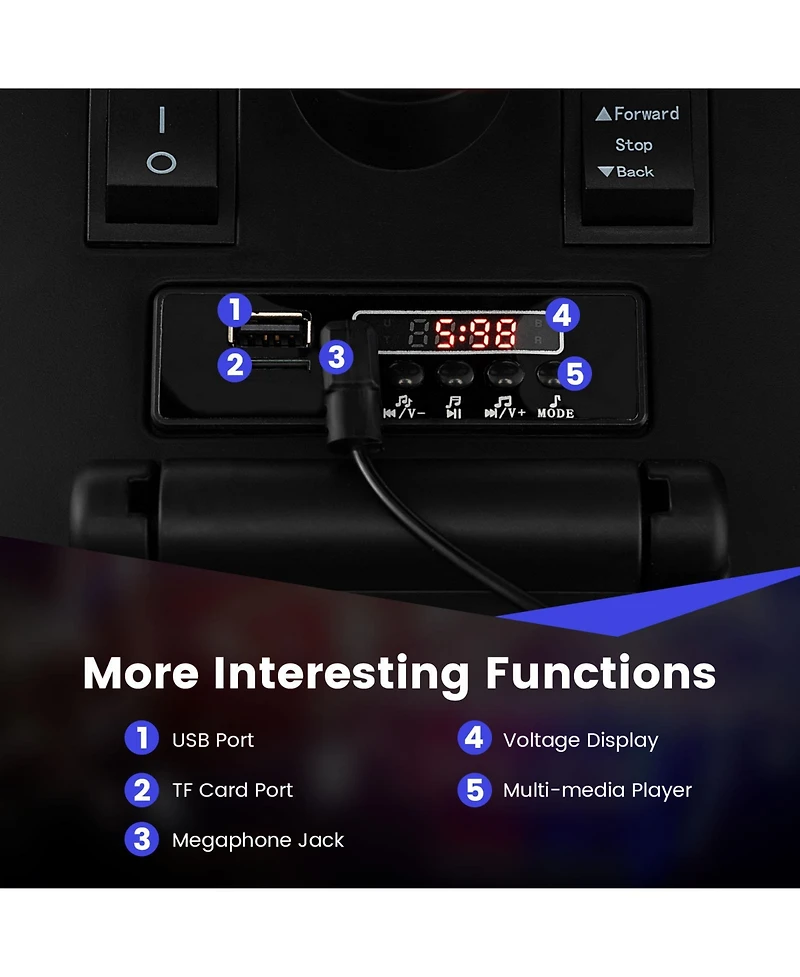 Givimo 6V Kids Ride On Police Car with Real Megaphone and Siren Flashing Lights