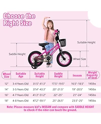 Costway 12" Kid s Bike with Training Wheels Adjustable Handlebar & Seat Handbrake