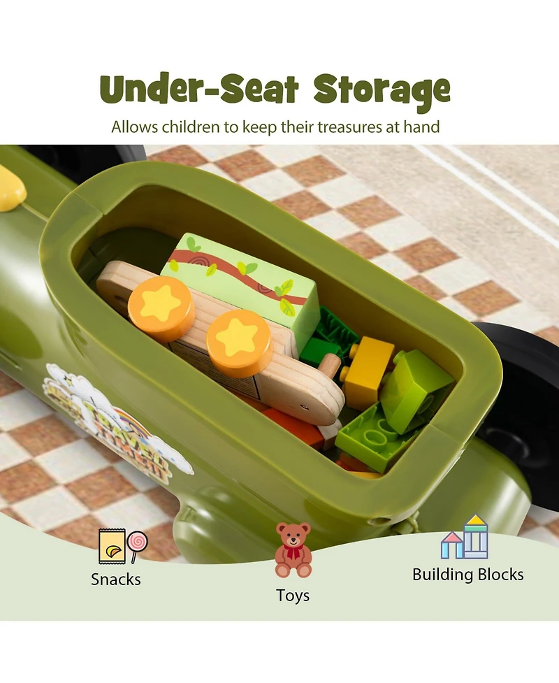 Mecale Ride on Toy with Steering Wheel and Train Whistle Sound Button