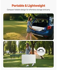 Slickblue Lightweight 8 Ft Portable Folding Table with Handle for Easy Transport