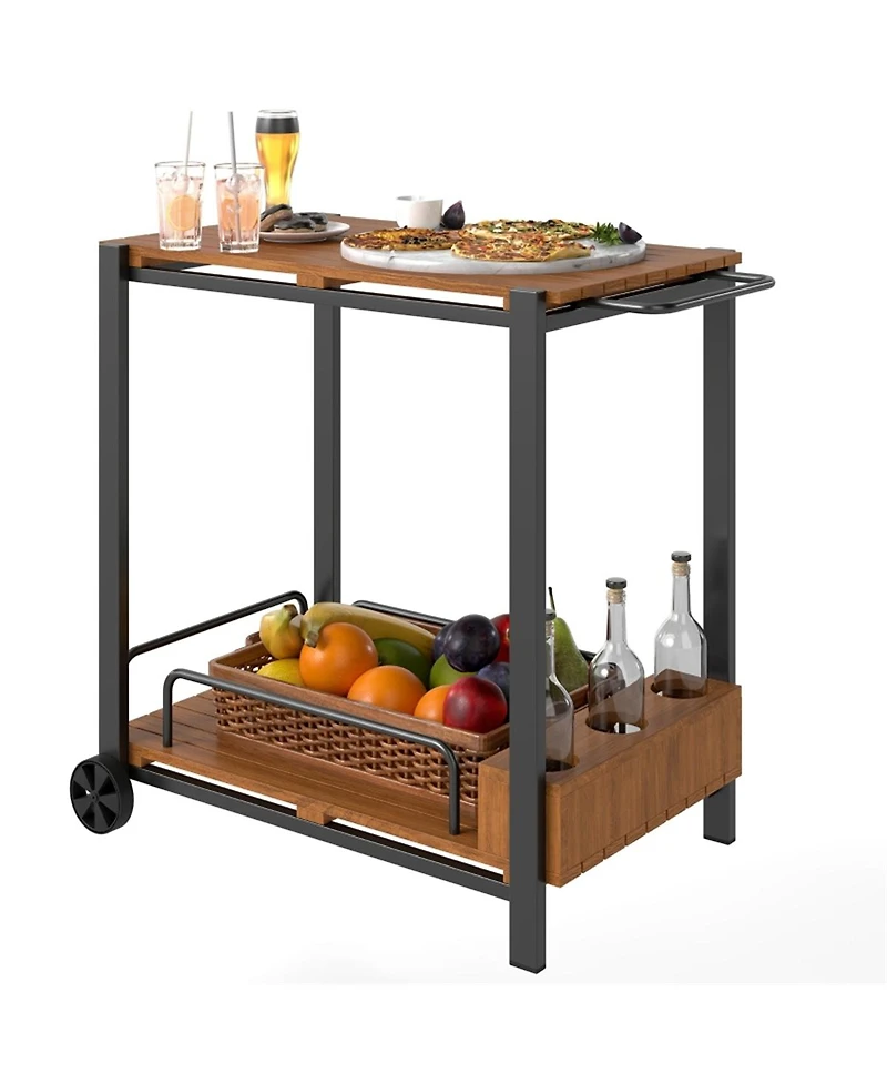 Heavy-Duty Camping Cart with Storage, Prep Area, and Portable Design