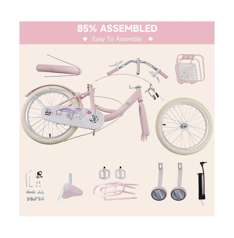 Artudatech Durable & Adjustable to Grow with Your Child Unicorn Kids Bike