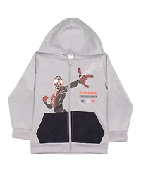 Miles Morales Boys 2-Piece Long Sleeve Sweatshirt Hoodie and Sweatpants Set