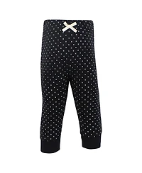 Hudson Baby Toddler Girls Cotton Pants and Leggings, Black Brown Tiny Floral