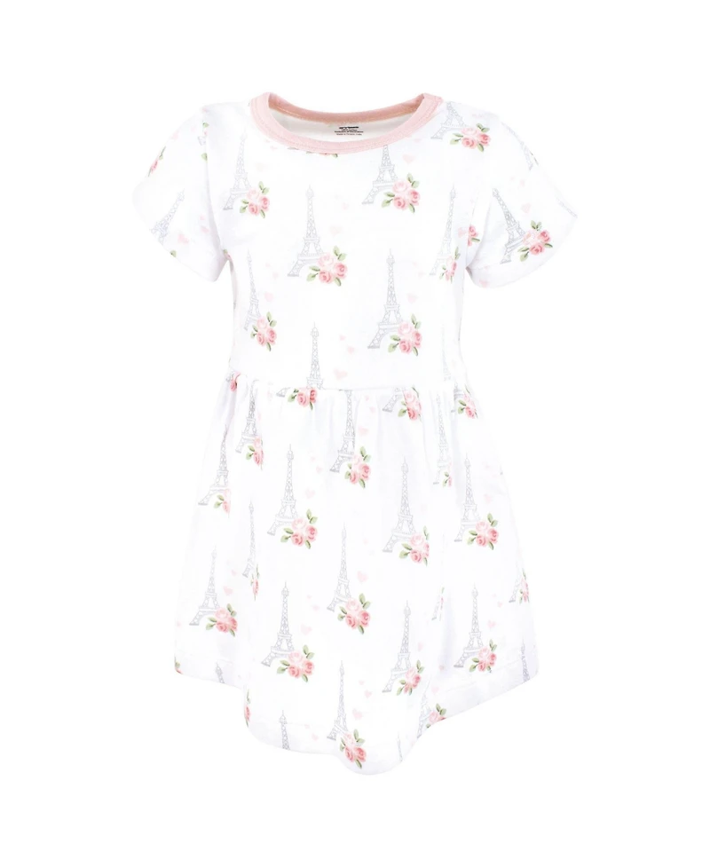 Hudson Baby Toddler Girls Cotton Dresses, Bonjour Paris