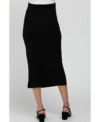 Pinkblush Maternity Solid Side Slit Midi Skirt