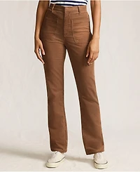 Lands' End Petite Corduroy High Rise Rail Straight Leg Pants