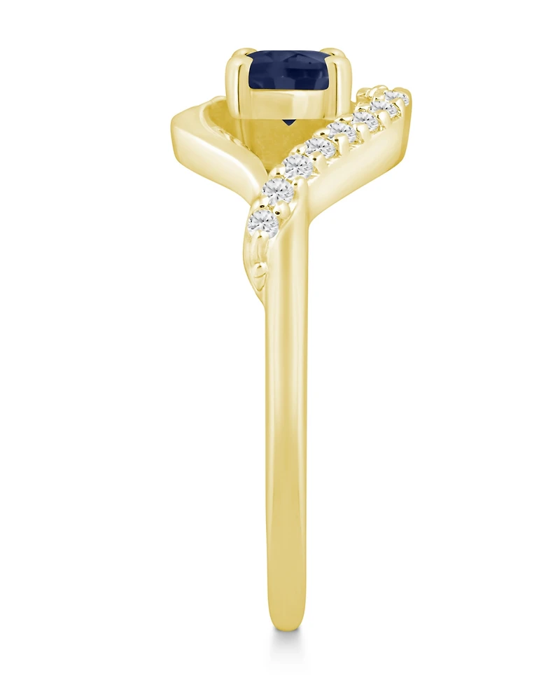 Macy's Gemstone and Diamond Ring (1/6 ct. t.w.) 10k White Gold (also Yellow Gold)