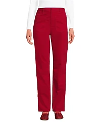 Lands' End Petite Corduroy High Rise Rail Straight Leg Pants