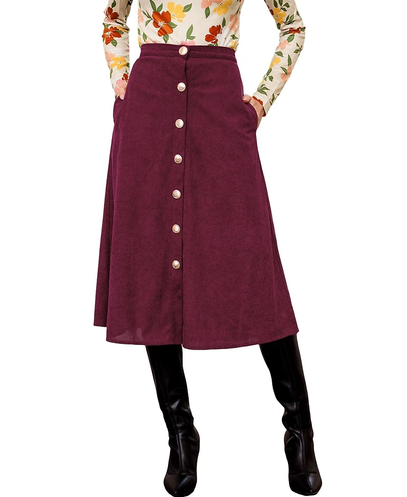 Cupshe Women's Crush On You Red Midi Skirt