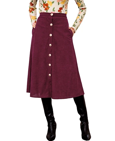 Cupshe Women's Crush On You Red Midi Skirt