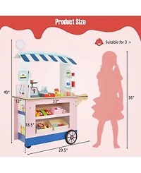 Sugift Toy Cart Play Set with Pos Machine and Lovely Scale