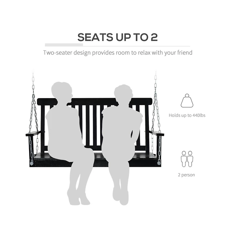 Slickblue 1 Pc Outdoor Patio Swing with Soft Cushions for Relaxation