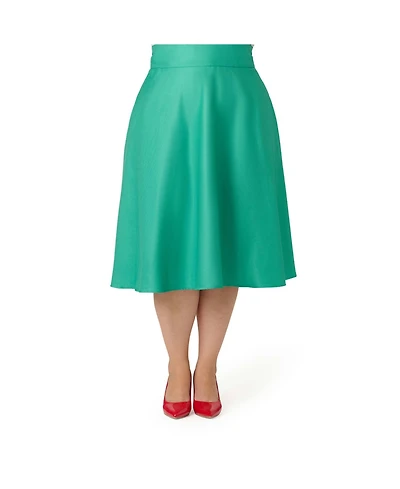 Unique Vintage Plus Retro Style High Waist Vivien Swing Skirt