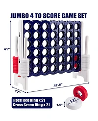 Sugift Jumbo 4 in a Row 4-to-Score Giant Game Set-White