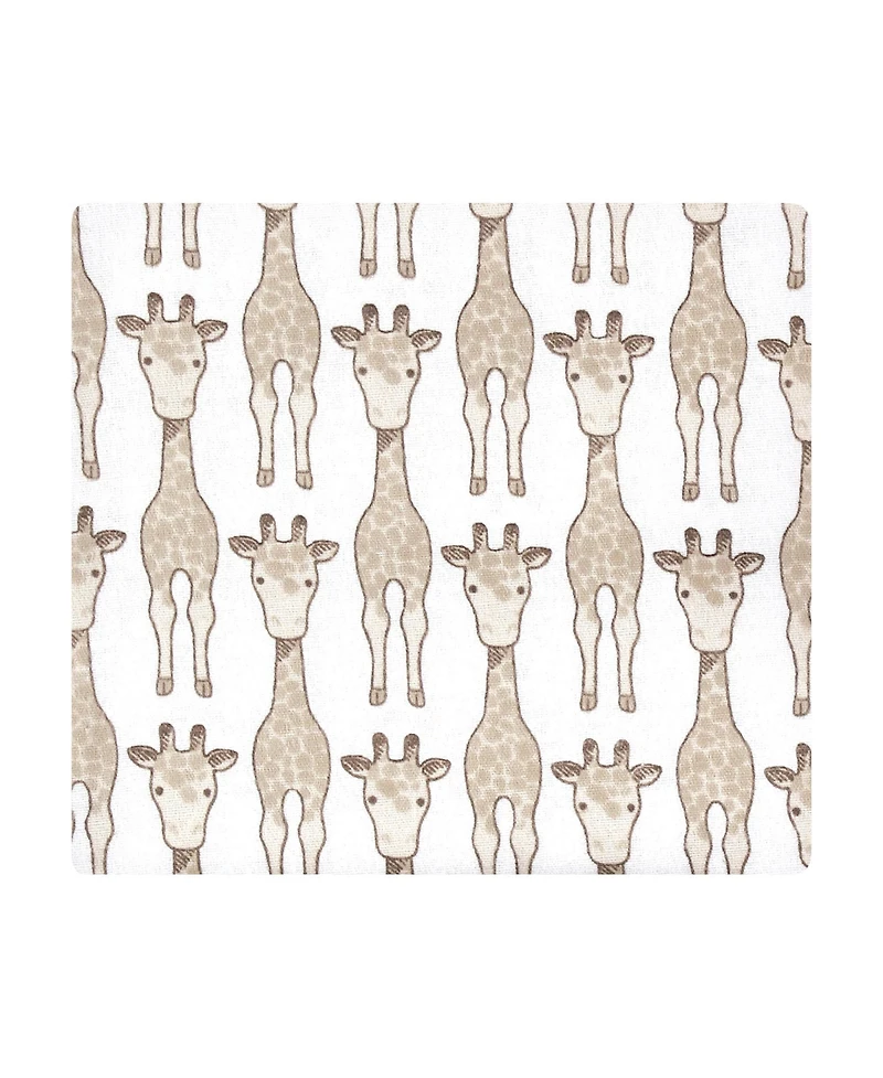 Hudson Baby Cotton Flannel Receiving Blankets 4-Pack, Giraffe