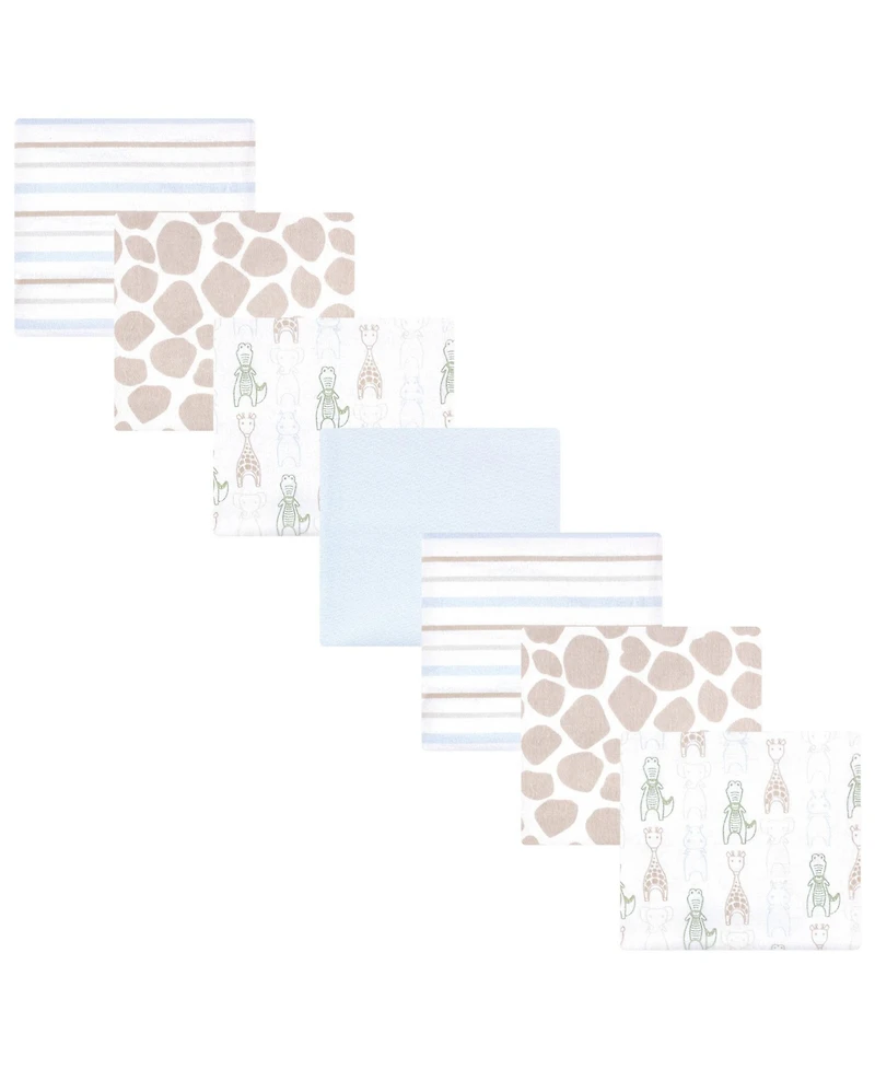 Hudson Baby Cotton Flannel Receiving Blankets 7-Pack Bundle, Modern Safari Friends , One Size