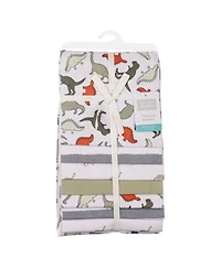 Hudson Baby Cotton Flannel Receiving Blankets 7-Pack Bundle, Multi Color Dino
