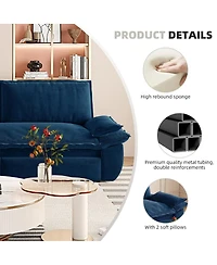 Maison Boucle 73.2" Queen Pull-Out Sofa Bed – 3-in-1 Convertible Velvet Sleeper with Chaise Lounge for Living or Guest Room