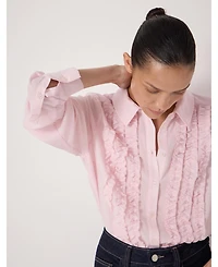 Hush Women's Chiffon Ruffle Blouse