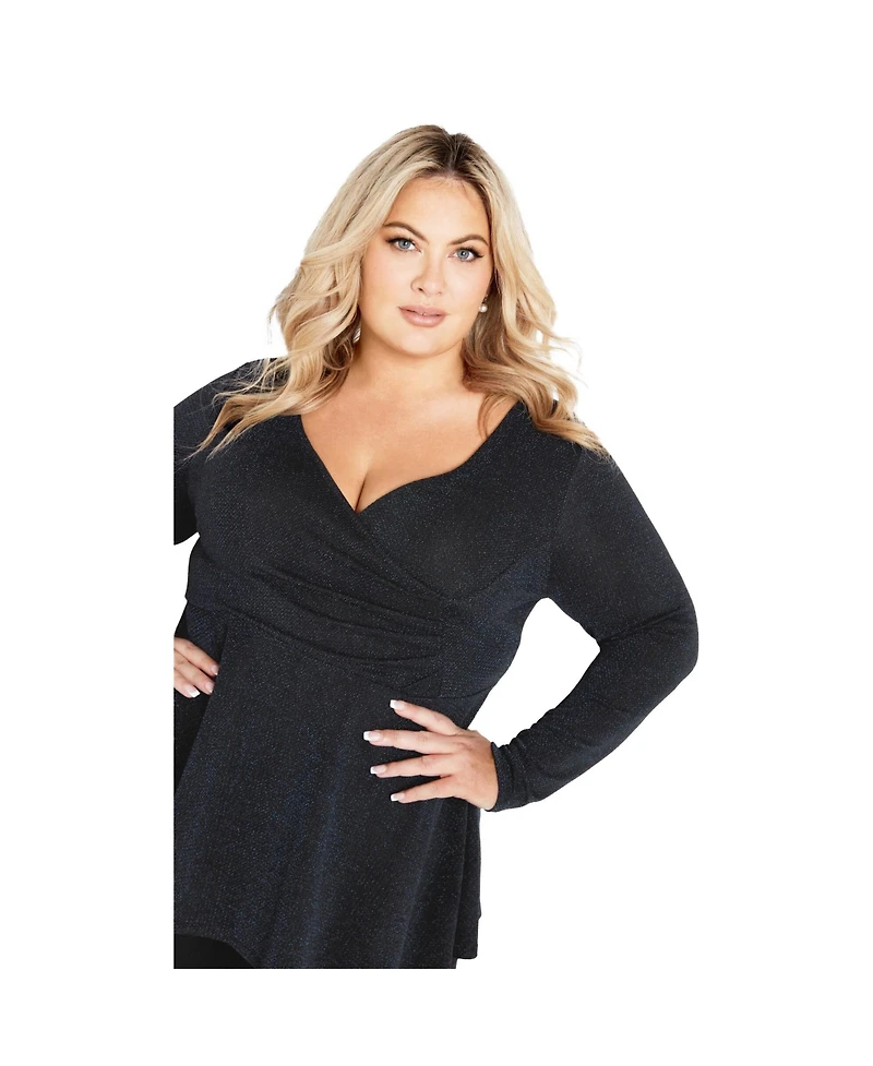 Avenue Women's Glam Peplum Top