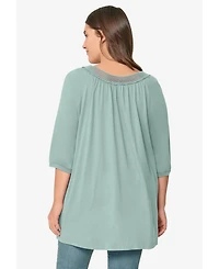 ellos Women's Crochet Trim Tunic