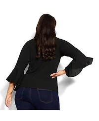 City Chic Women's Bell Sleeve Top