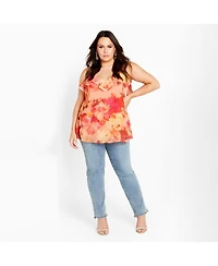 City Chic Women's Peta Print Top