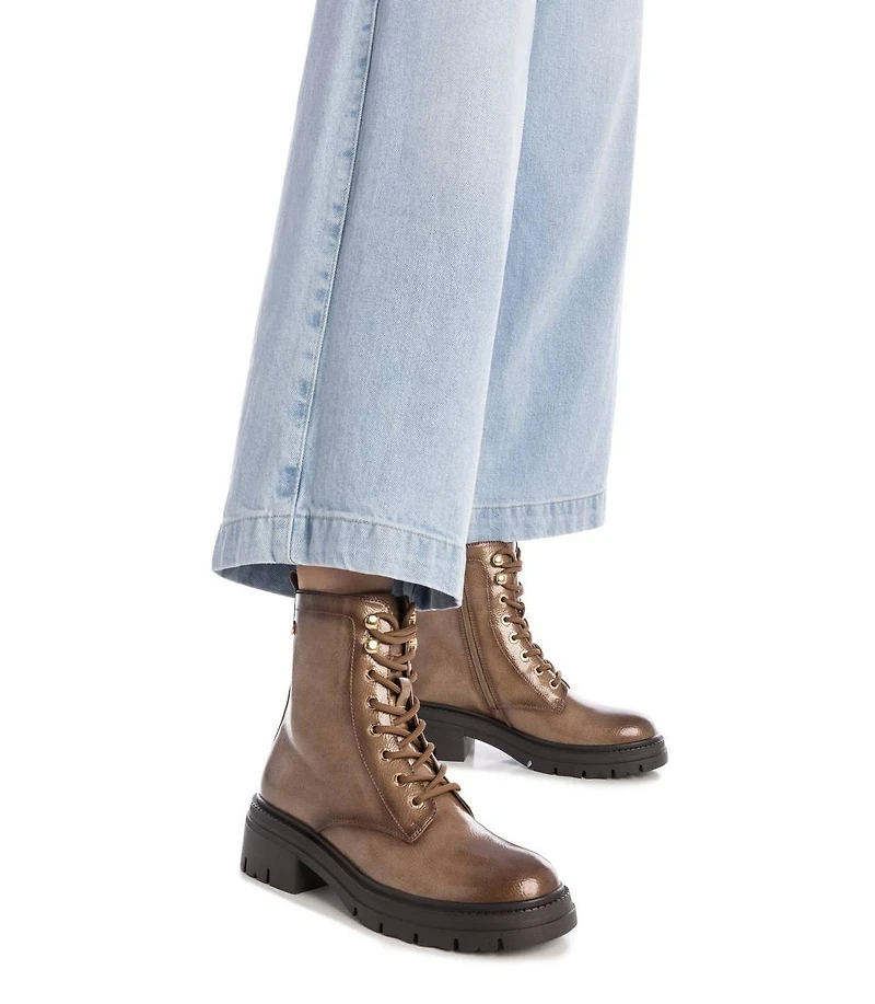 Women's Patent Leather Combat Booties By Xti