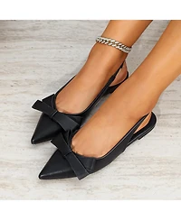 Berness Cinnamon Slingback Flats with Asymmetrical Bow