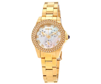 Invicta Women's 28481 Angel Quartz Chronograph White Dial Watch