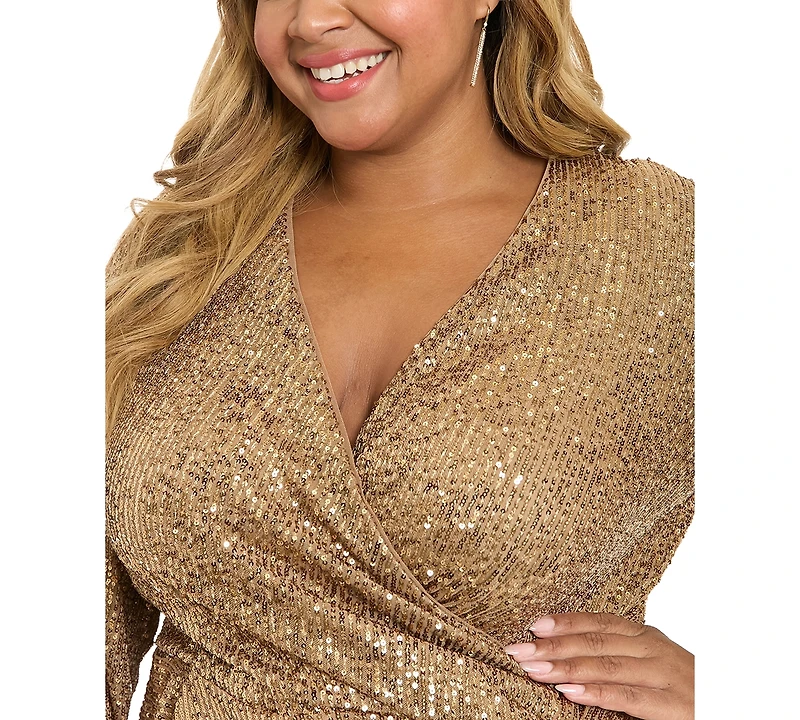 Muse Plus Sequin Long-Sleeve Top