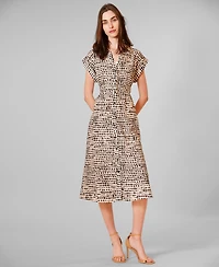 julia jordan Women's Short-Sleeve V-Neck Midi Dress