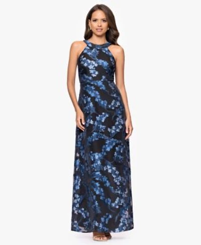 Betsy Adam Womens Floral Print Halter Dress