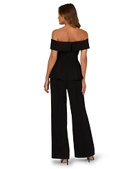 Adrianna Women's Off-The-Shoulder Knit Crepe Jumpsuit