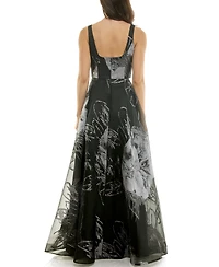 Taylor Women's Printed V-Neck Maxi Dress